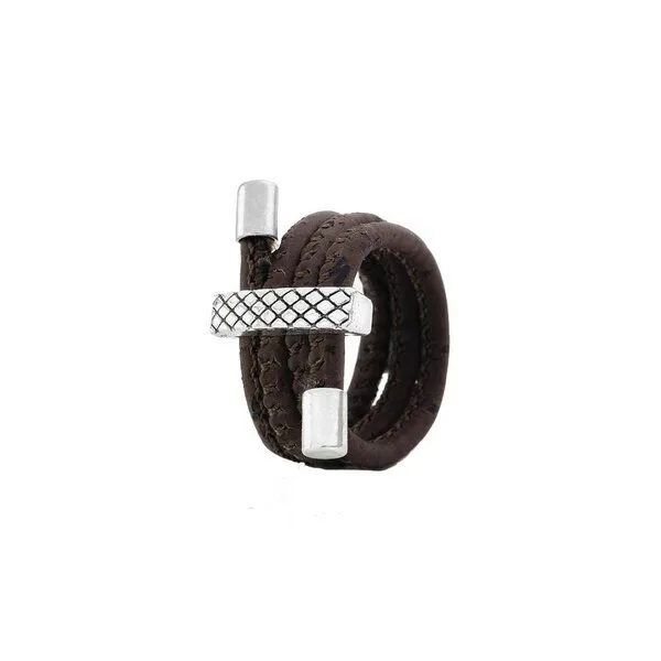 Kork-Deko Kork-Deko Exklusiver Kork-Ring mit Applikation, dunkelbraun – Produktbild 1 von 2