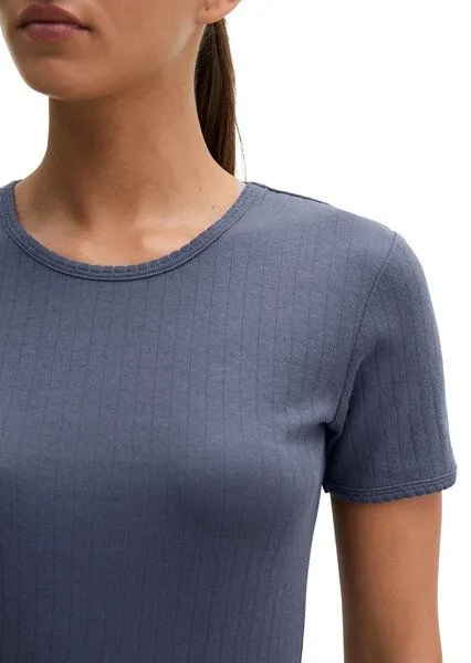 Marc O'Polo Marc O'Polo Lounge-Top kurzarm | Baumwolle GOTS, Odessey blue, – Produktbild 3 von 4