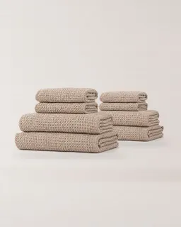 AmourLinen AmourLinen Waffel-Handtuch-Set aus Leinen, Family-Pack, 4 Badetücher + 4 Handtücher – Produktbild 1 von 1