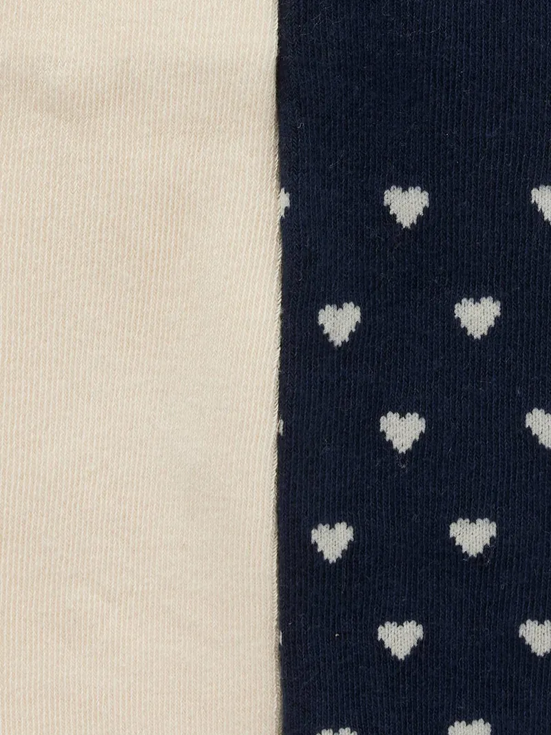 Vertbaudet 2er-Pack Mädchen Baby Strumpfhosen mit Herzen, Marine, – Produktbild 2 von 2