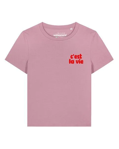 watapparel watapparel T-Shirt Frauen cest la vie, Lilac dream, – Produktbild 1 von 2