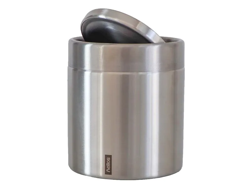Helios Helios Tischabfallbehälter "Bully" mit Flachschwingdeckel, 1,2 l, Silber, – Produktbild 1 von 1
