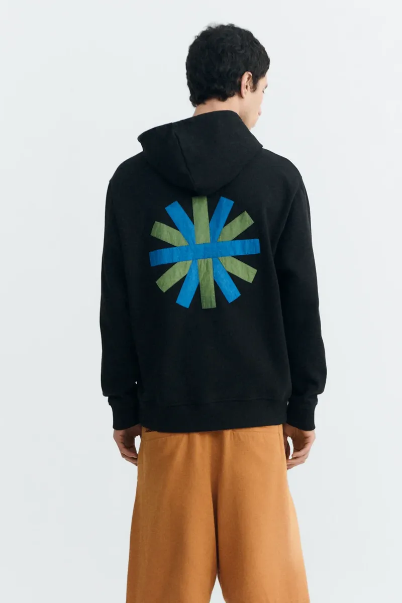 thinking mu Thinking MU Herren vegan Sweatshirt Simon Sun Patch Rücken Schwarz, Schwarz, – Produktbild 2 von 2