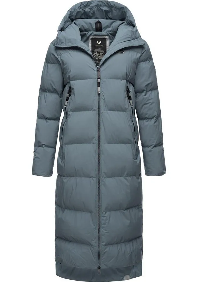 ragwear ragwear Wintermantel Patrise Extralanger Damen Winter Steppmantel mit Gehschlitzen, Grau, – Produktbild 1 von 4