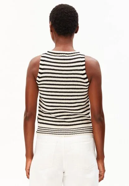 ARMEDANGELS ARMEDANGELS STRIPE Damen Stricktop aus 100% Bio-Baumwolle, Undyed-black, – Produktbild 2 von 4