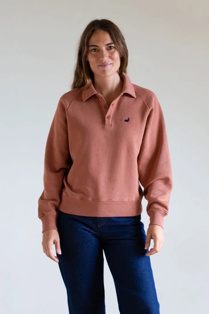 TWOTHIRDS TWOTHIRDS Damen vegan Polo Sweatshirt Leskov Adobe Rose, Rosa, – Produktbild 2 von 2