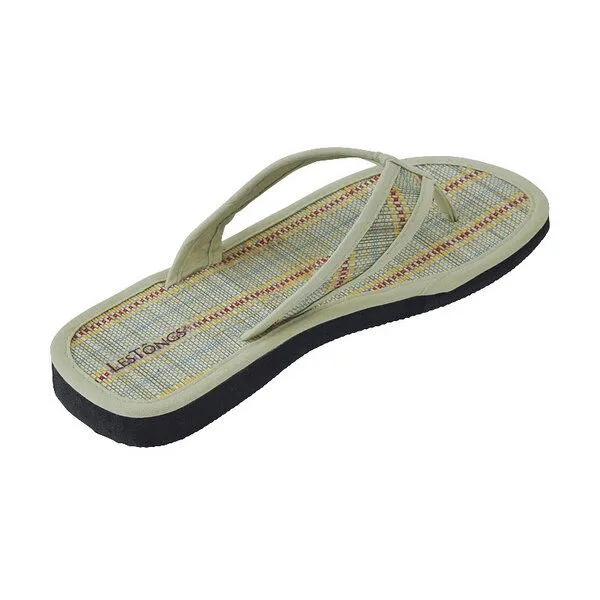 Les Tôngs Les Tôngs Juncus-V Stripes vegane Zimtlatschen, Khaki, – Produktbild 3 von 4
