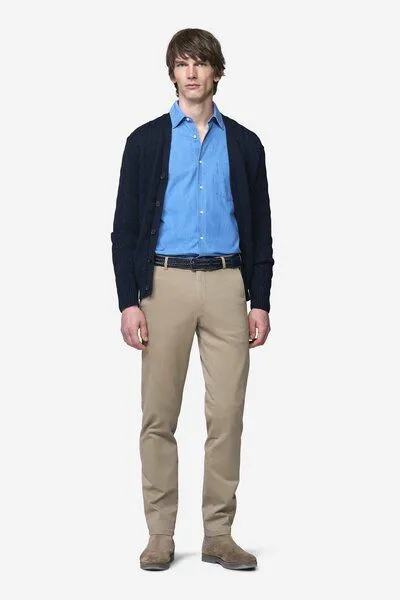 Meyer MEYER PIMACOTTON SATIN CHINO, Beige (beige), – Produktbild 2 von 4