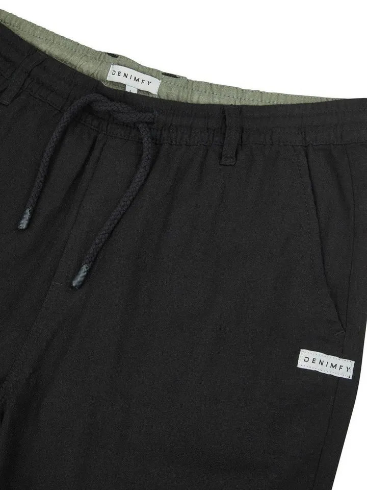 DENIMFY Chinoshorts Herren Shorts DFAlessio Regular Fit Bermudashorts mit Kordelzug, Schwarz, – Produktbild 3 von 4