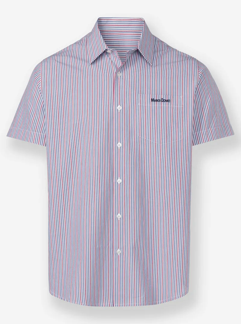 marco donati Kurzarmhemd jeansblau-erdbeere-gestreift, Jeansblau-erdbeere-gestreift, – Produktbild 2 von 2