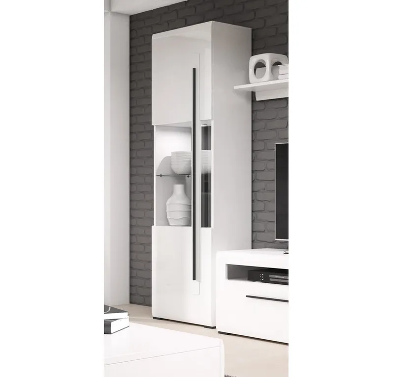 Lomadox Wohnwand TURDA-83, (5-St), moderner Stil inkl. LED Beleuchtung und Couchtisch, Weiß, – Produktbild 2 von 5