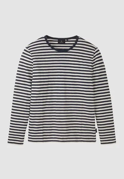 recolution Herren Slub Longsleeve aus Bio-Baumwolle - MACA STRIPES - recolution, Dark navy (blau), – Produktbild 2 von 4