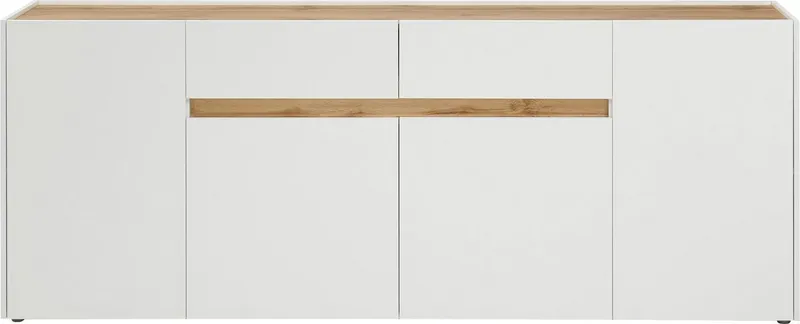 Home affaire Sideboard City/Giron, moderner Schrank, Kommode, Stauraumschrank, zeitlos, modern, ausreichend Stauraum, vielseitig einsetzbar, Weiß, – Produktbild 3 von 5