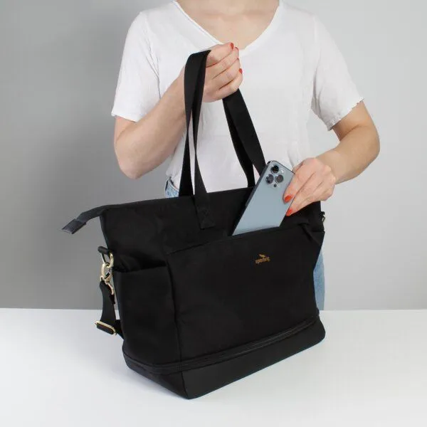 Sperling Sperling Erweiterbarer Shopper "Divided" aus recyceltem PET, vegan, Raven midnight, – Produktbild 3 von 4