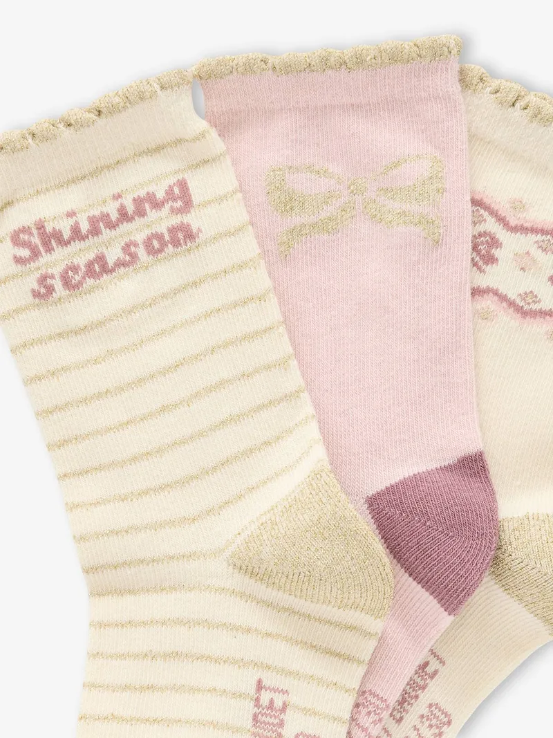 Vertbaudet 3er-Pack Weihnachts-Socken in Geschenkbox, Wollweiß, – Produktbild 3 von 3