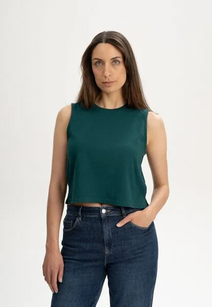 MELA Cropped Tanktop Style RUSHI | von MELA | Fairtrade & GOTS zertifiziert, Tiefsee, – Produktbild 1 von 4