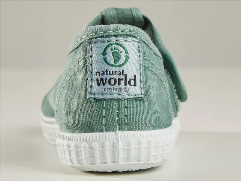 Natural World Natural World Kinder Schuhe mit Klettverschluss, Grün, – Produktbild 2 von 2