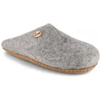 WoolFit WoolFit Handgefilzte Pantoffeln ohne Fersenrand Hausschuhe aus 100% Wolle, Hellgrau, – Produktbild 1 von 1