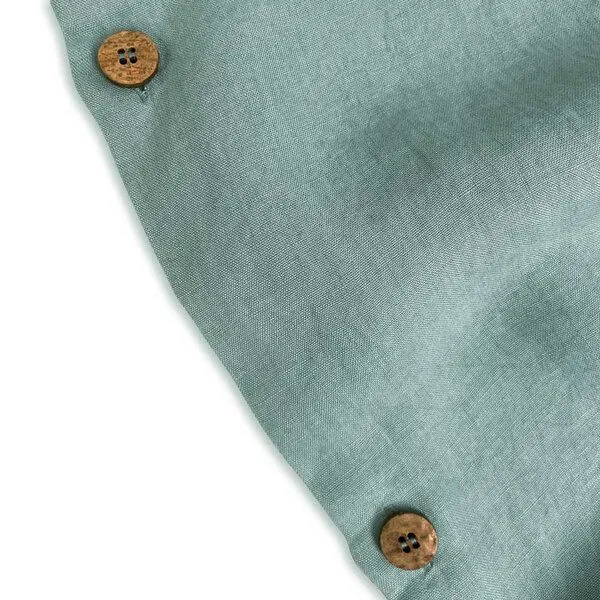 nordery nordery Bettdeckenbezug - 100% europäisches Leinen - Stonewashed, Graugrün (grün), – Produktbild 4 von 4