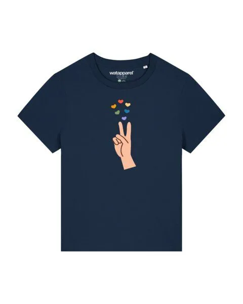 watapparel watapparel T-Shirt Frauen Spread Love, French navy, – Produktbild 1 von 3