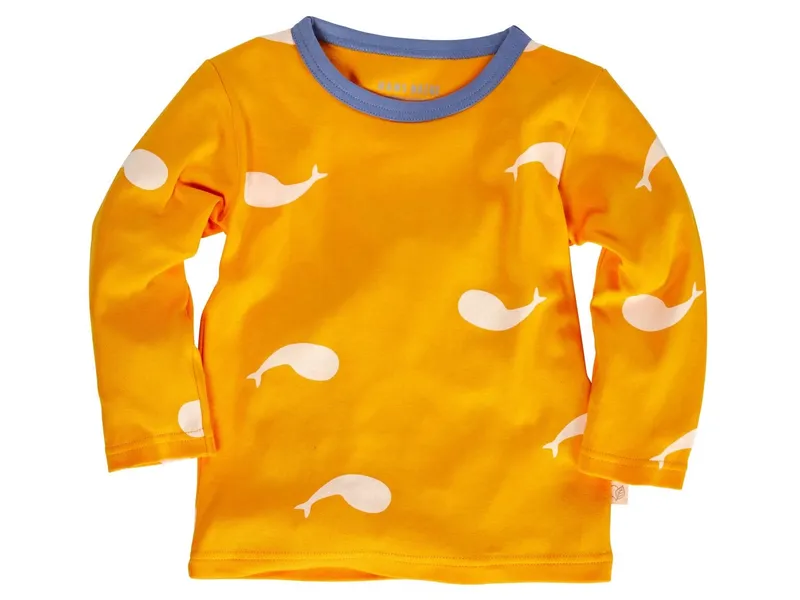 HANS NATUR Kinder Langarmshirt Bio-Baumwolle Wal orange Gr.98/104, Orange, – Produktbild 1 von 1