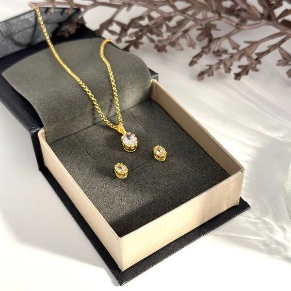 MOANINA MOANINA Schmuck-Set Milano - 925 Silber/18k Gold Vermeil - 3 Längen, Gold, – Produktbild 1 von 4