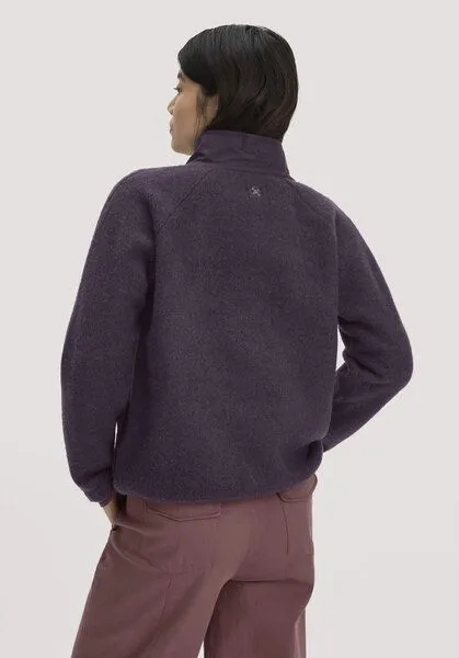 hessnatur hessnatur Wollfleece Troyer Patch Relaxed aus reiner Bio-Merinowolle, Dunkle traube, – Produktbild 2 von 4