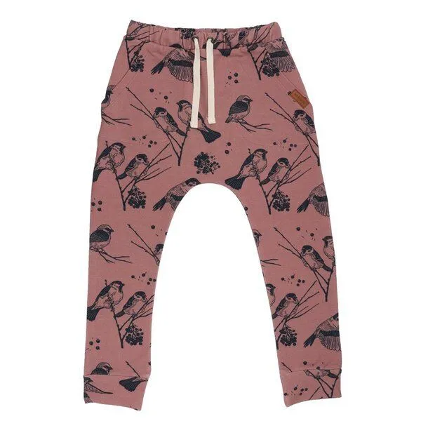 Walkiddy Jogginghose Kinder Rosa „Sparrow Friends“ aus GOTS-zertifizierter Bio-Baumwolle – Walkiddy – Produktbild 1 von 1