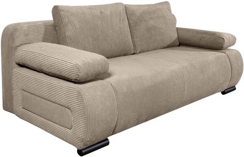 COLLECTION AB Schlafsofa Moritz B: 200 cm, Liegefl. 142x200 cm, Gästebettfunktion, frei stellbar, Wohnkomfort, Braun, – Produktbild 5 von 5