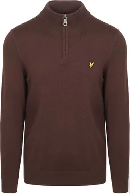 Lyle and Scott Lyle & Scott Half Zip Pull Merino Wolle Espresso - Größe L – Produktbild 1 von 1