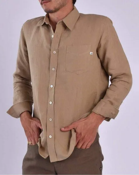 Aatise Aatise Leinenhemd Zeus 100% Leinen regular fit, französischer Kragen, Beige, – Produktbild 2 von 4
