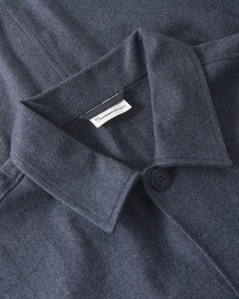 KnowledgeCotton Apparel KnowledgeCotton Apparel Herren vegan Overshirt Flannel Vintage Indigo, Blau, – Produktbild 2 von 2