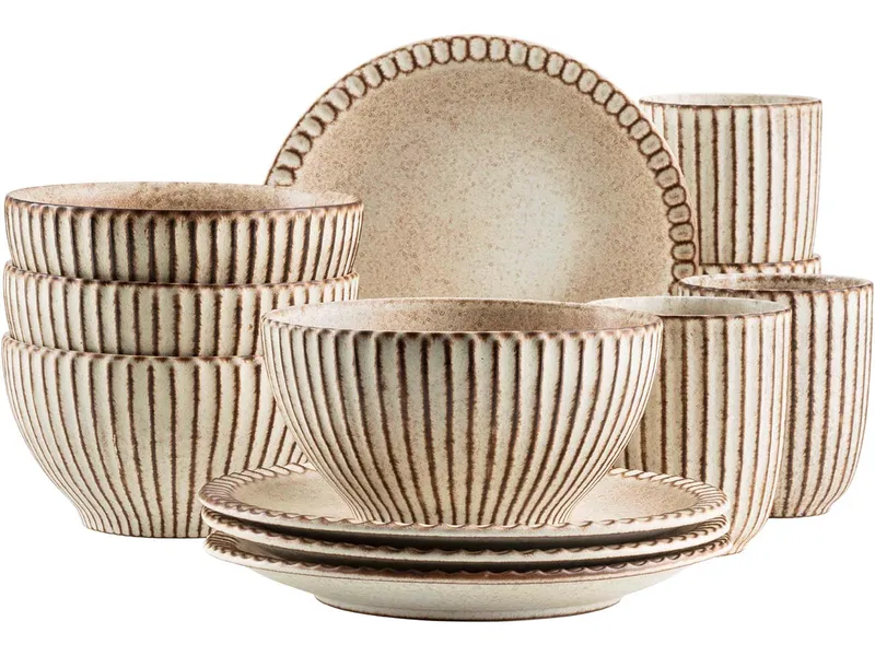 Mäser Mäser Frühstück Set 12-tlg. "Ida" Steinzeug, Beige, – Produktbild 1 von 1