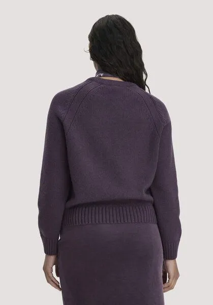 hessnatur hessnatur Strick Pullover Relaxed aus Wolle mit Bio-Baumwolle, Dunkle traube, – Produktbild 2 von 4