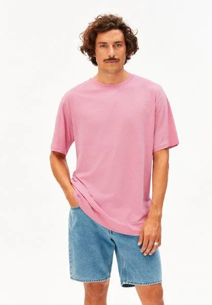 ARMEDANGELS ARMEDANGELS MAARKOS LINEN Herren T-Shirt aus Baumwoll-Leinen-Mix, Washed berry, – Produktbild 1 von 4