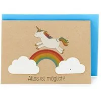 Die Stadtgärtner Die Stadtgärtner Einhorn & Regenbogen "Alles ist möglich" | Karte mit Wildblumensamen – Produktbild 1 von 1