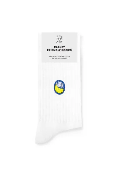 A-Dam A-Dam Weiße Sport-Socken Crew Banana Sticker, Unisex, – Produktbild 4 von 4