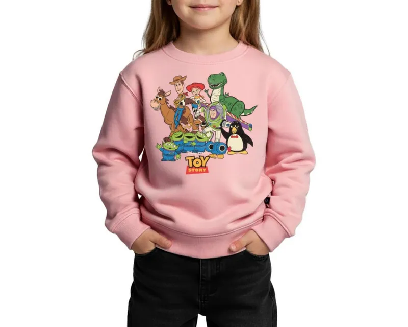 Spreadshirt Sweatshirt Toy Story Charaktere Kinder Premium Pullover (1-tlg) Regular Fit, Rosa, – Produktbild 1 von 5