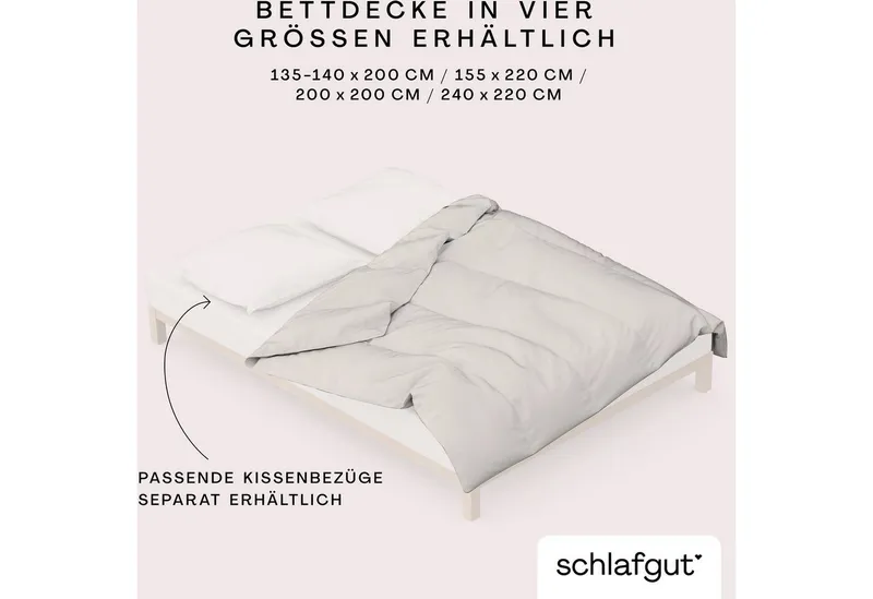 Schlafgut Schlafgut Bettbezug Premium Woven Satin, 100% Baumwolle, Fadendichte 300TC, (1 St), besonders dicht gewebt, Mix & Match: passender Kissenbezug erhältlich, Beige, – Produktbild 5 von 5