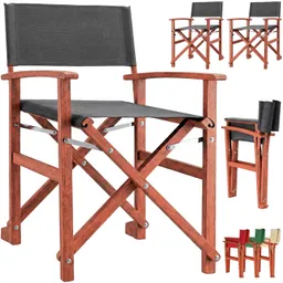 Casaria® Regiestuhl Anthrazit 2er-Set Eukalyptusholz FSC®-zertifiziert Klappbar – Produktbild 1 von 1