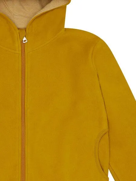 loud + proud loud + proud Kinder Jacke aus Baumwoll-Fleece, GOTS-zertifiziert, Curry(gelb), – Produktbild 3 von 3