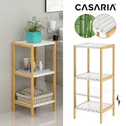 Casaria® Standregal Bambus Weiß 80x33x34cm – Produktbild 1 von 1