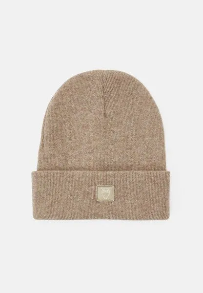 KnowledgeCotton Apparel KnowledgeCotton Apparel Mütze - LEAF Beanie organic wool - GOTS, Beige (kelp), – Produktbild 3 von 5