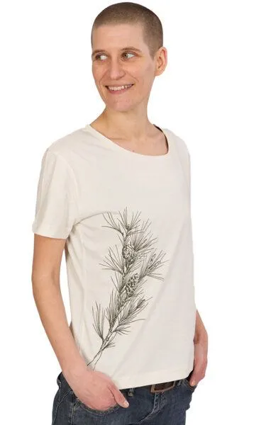 Life-Tree Life-Tree Organic Fairwear Loose Fit Shirt Women Pine Branch, Natur, – Produktbild 3 von 4