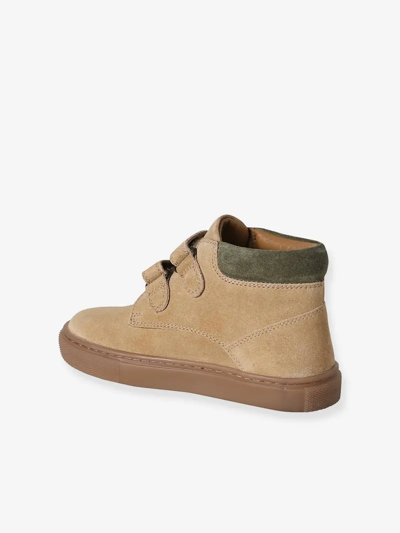 Vertbaudet Vertbaudet Jungen Klett-Sneakers aus Leder, Beige, – Produktbild 3 von 4