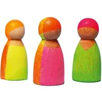 Grimms Grimms Neonfreunde aus Holz 3-teilig, bunt lasiert Durchmesser 3 cm, Höhe 6,5 cm – Produktbild 1 von 1