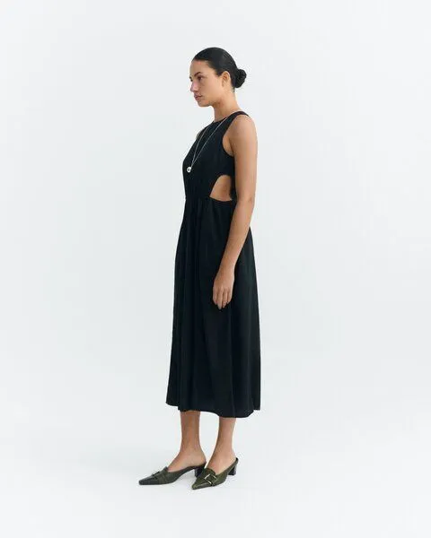 thinking mu Kurzarm Midikleid Modell: Kin, Black, – Produktbild 3 von 5