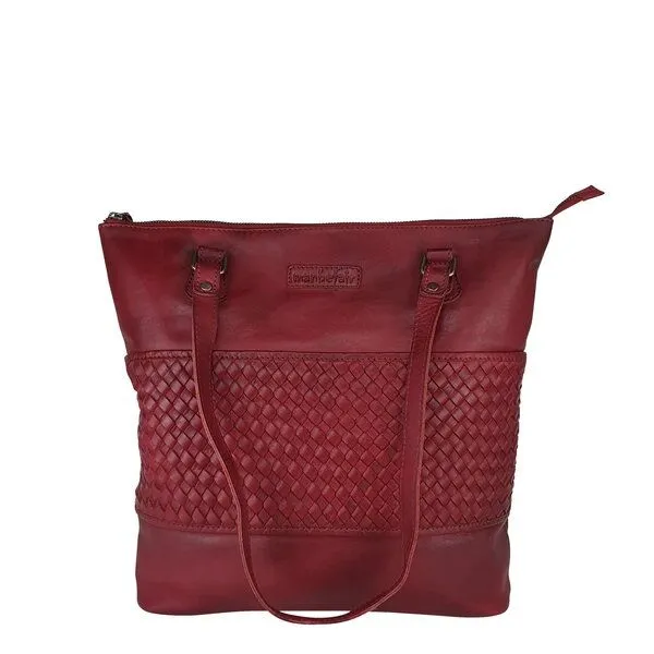 manbefair manbefair Shopper Göteborg Leder, Rot, – Produktbild 1 von 4