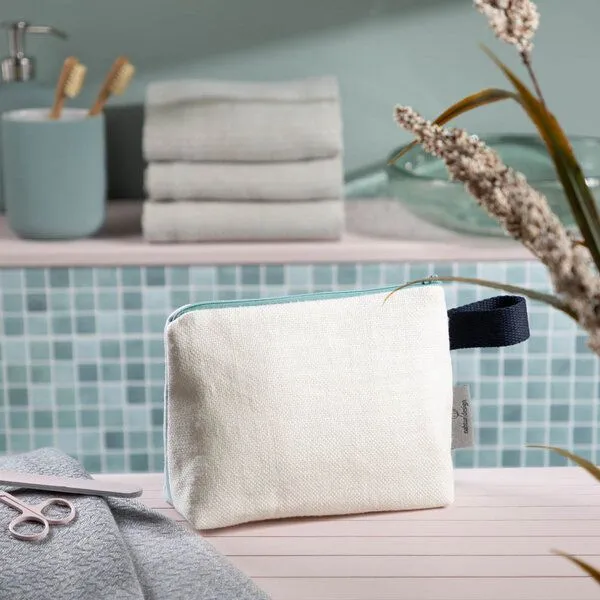 nahtur-design nahtur-design Kosmetiktasche aus 100% Leinen | Kleine Leinentasche, No_8 (gelb), – Produktbild 4 von 4