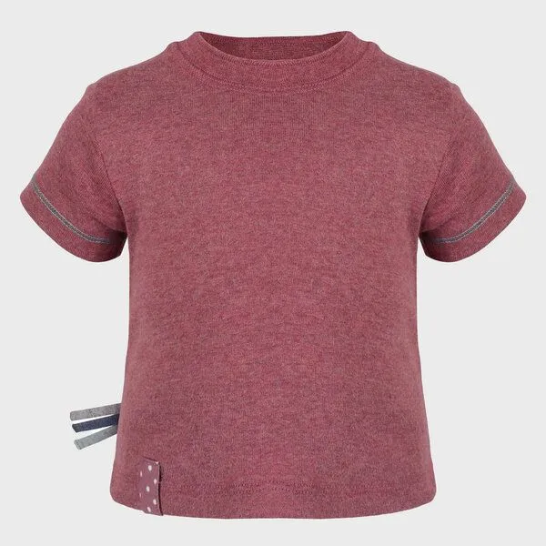 OrganicEra Baby S/S T-shirt 'OrganicEra' aus Bio-Baumwolle, Bordeaux melange (rot), – Produktbild 1 von 5